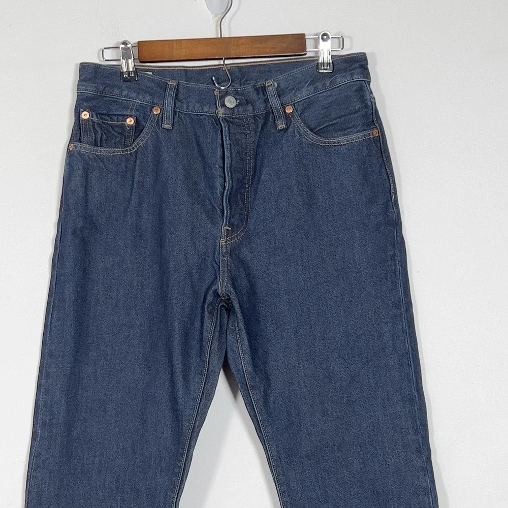 Levis 501 Premium Slim Leg Jeans Mens Sz 29x30 Indigo Dark Wash Button Fly